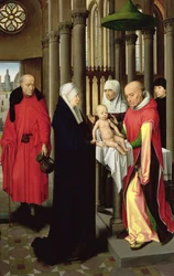 Adorazione dei Magi: Ala destra del trittico, raffigurante la Presentazione al Tempio, c.1470-72